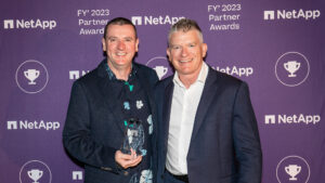 Chris McLaughlin and Rod Dunstan receiving Prestige Partner of the Year Award